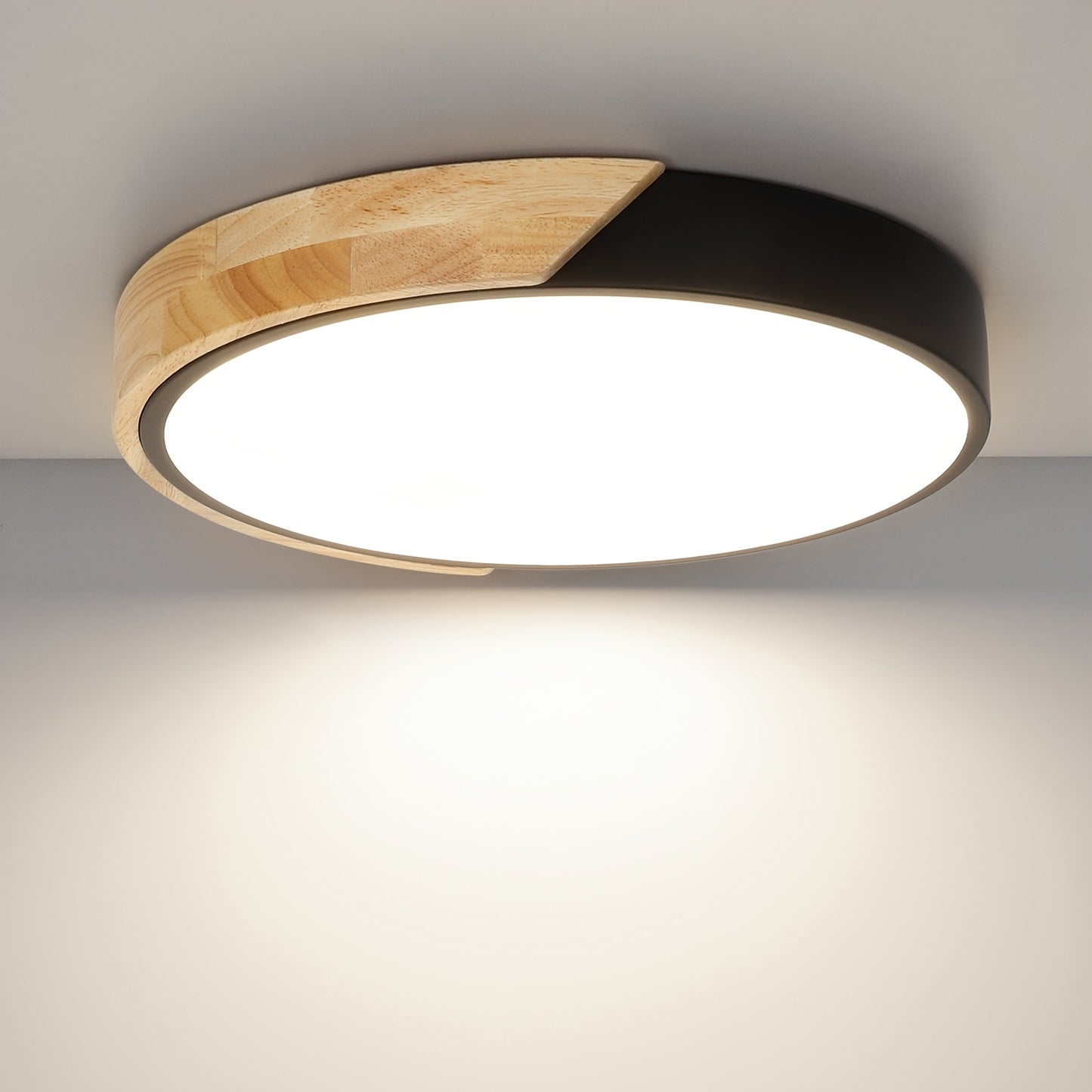 Averyn – Modern Round LED Ceiling Light with Triple Colour Modes (30cm, Black)