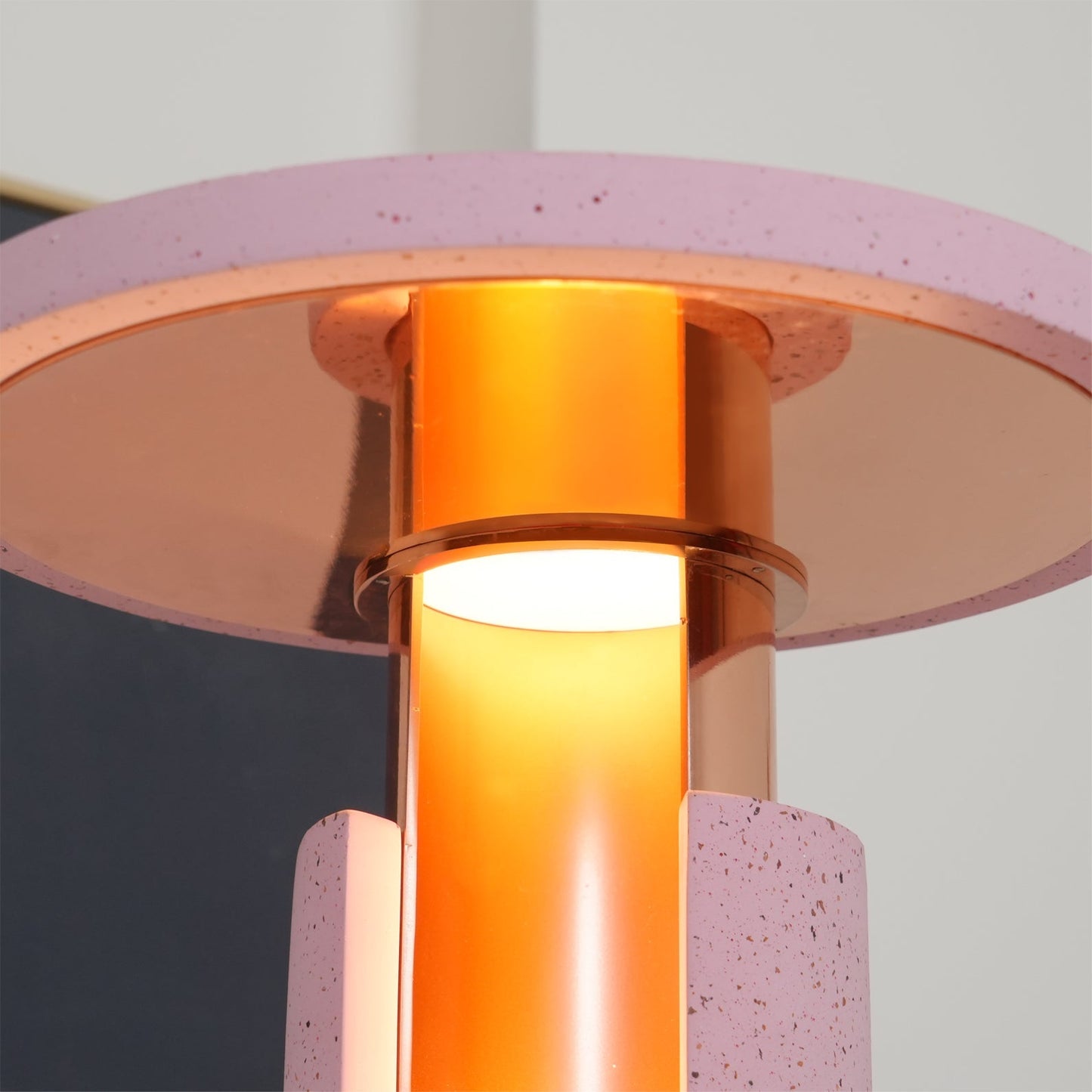 Livia – Modern Table Lamp with Pink and Rose Gold Finish