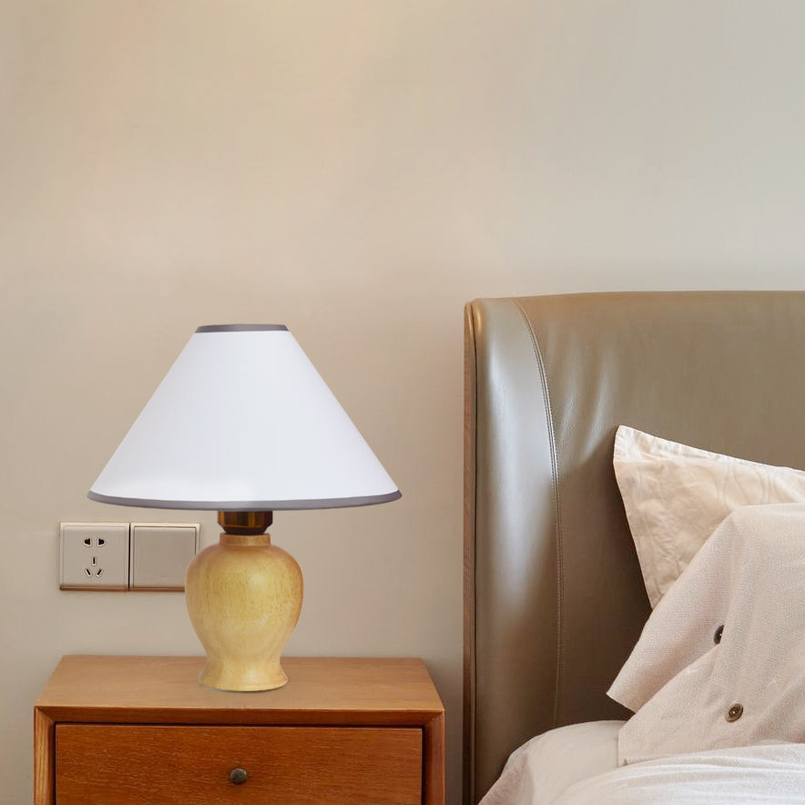Eden – Wooden Base Table Lamp with Fabric Shade
