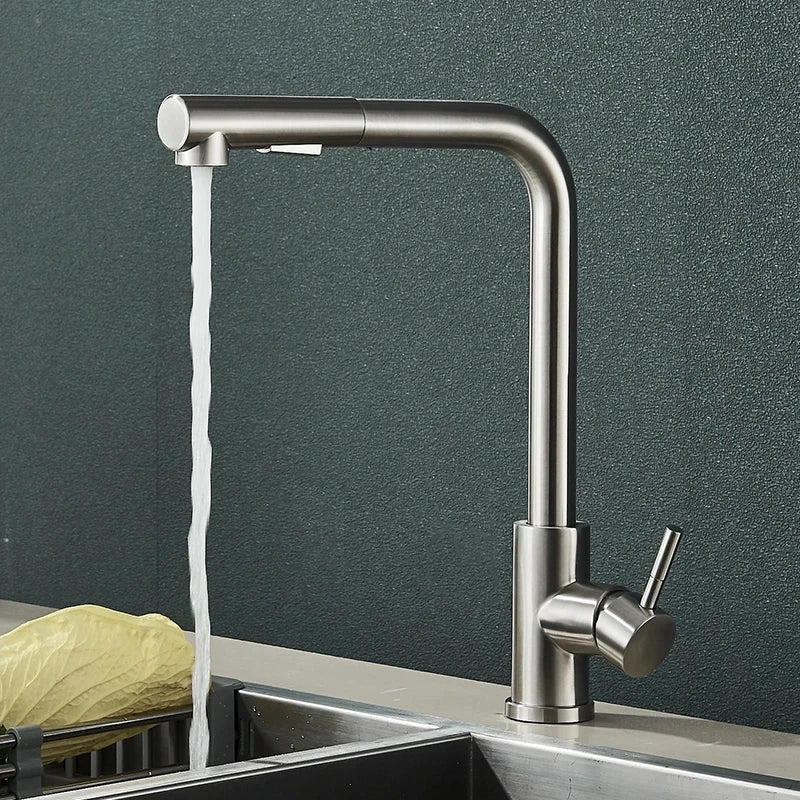 Arvion – 360° Black Kitchen Tap with Pull-Out Head