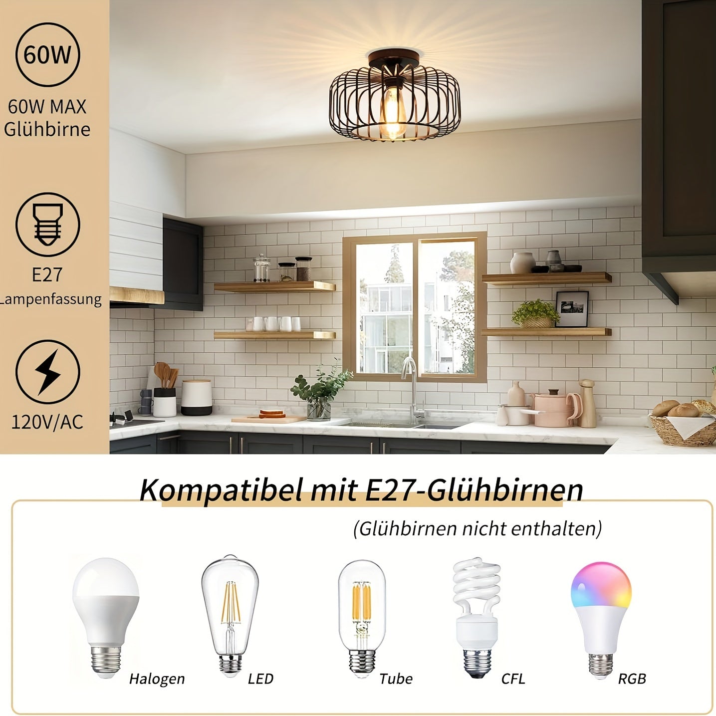 Eronyx – Modern Black Ceiling Light with Round Metal Shade and E27 Socket