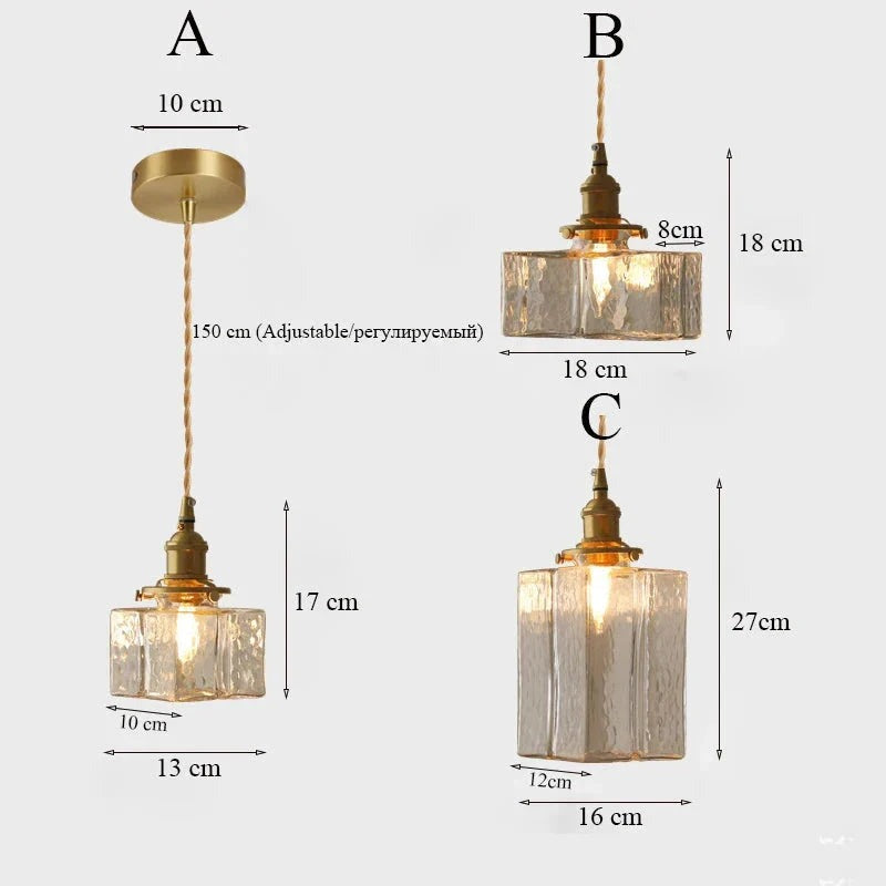 Lira – Modern Retro Glass Pendant Lamp with Gold Cord
