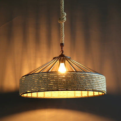Elyndra – Traditional Cast Iron Ceiling Lamp with Woven Glass Shade
