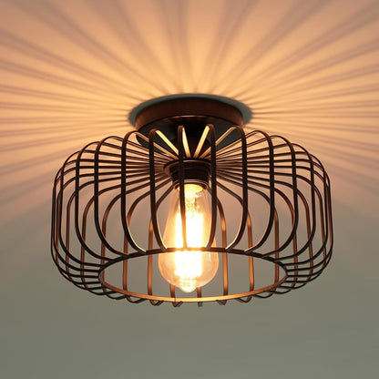Eronyx – Modern Black Ceiling Light with Round Metal Shade and E27 Socket