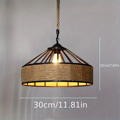 Elyndra – Traditional Cast Iron Ceiling Lamp with Woven Glass Shade