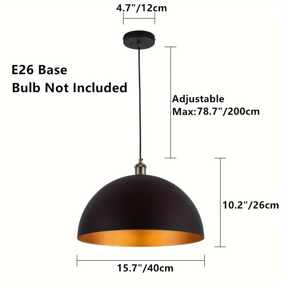 Corvian – Vintage Industrial Pendant Light in Black and Gold