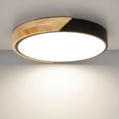 Averyn – Modern Round LED Ceiling Light with Triple Colour Modes (30cm, Black)