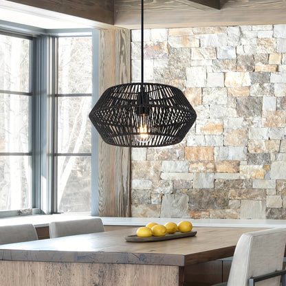 Avyra – Boho Ceiling Lamp with Handwoven Basket Shade