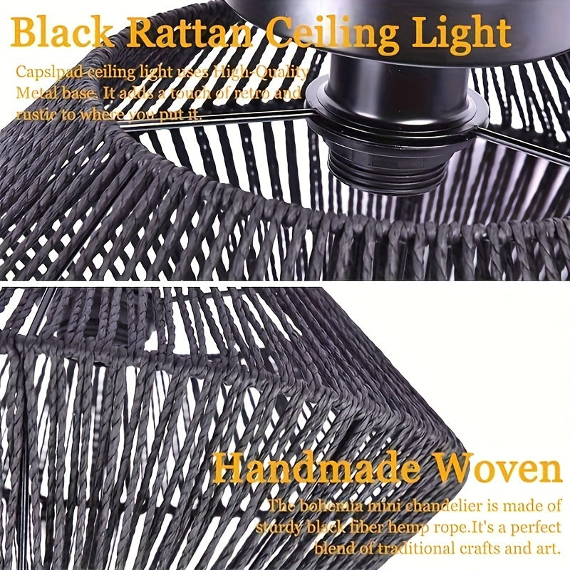 Avyra – Boho Ceiling Lamp with Handwoven Basket Shade