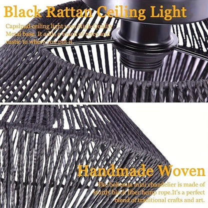 Avyra – Boho Ceiling Lamp with Handwoven Basket Shade