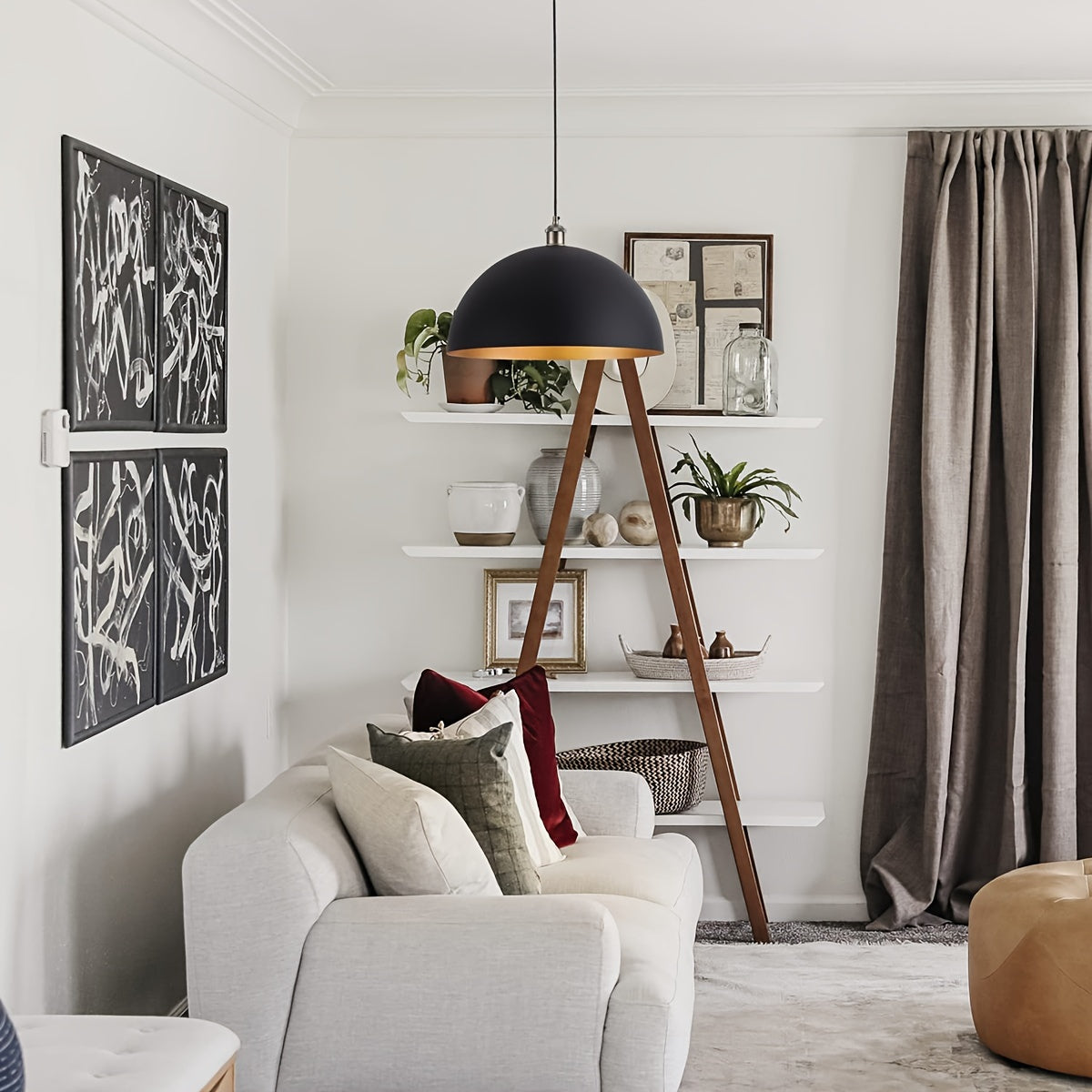 Corvian – Vintage Industrial Pendant Light in Black and Gold