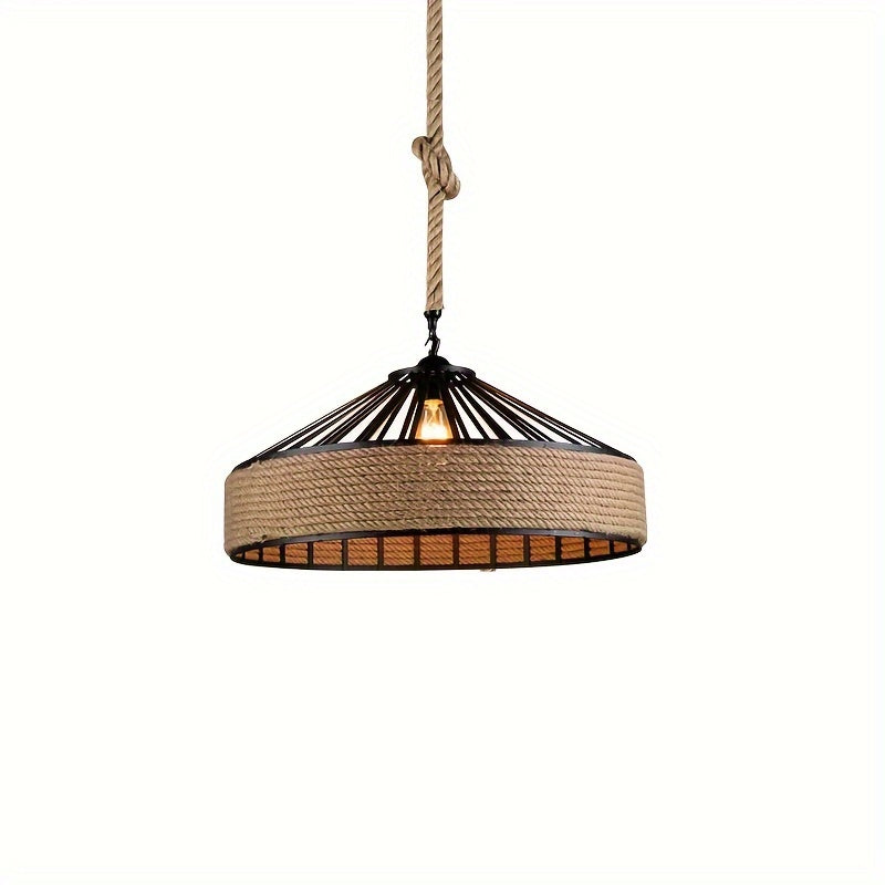 Elyndra – Traditional Cast Iron Ceiling Lamp with Woven Glass Shade