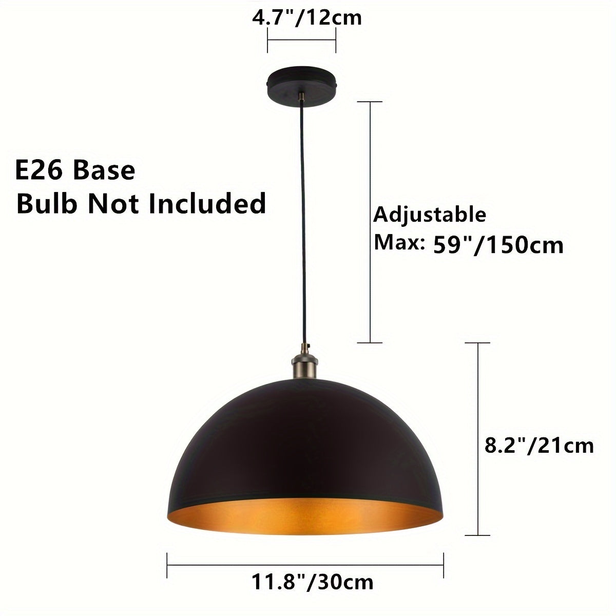 Corvian – Vintage Industrial Pendant Light in Black and Gold