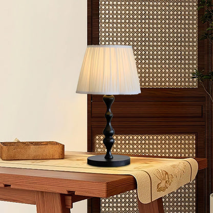 Lena – Stylish Wooden Base and Fabric Shade Table Lamp