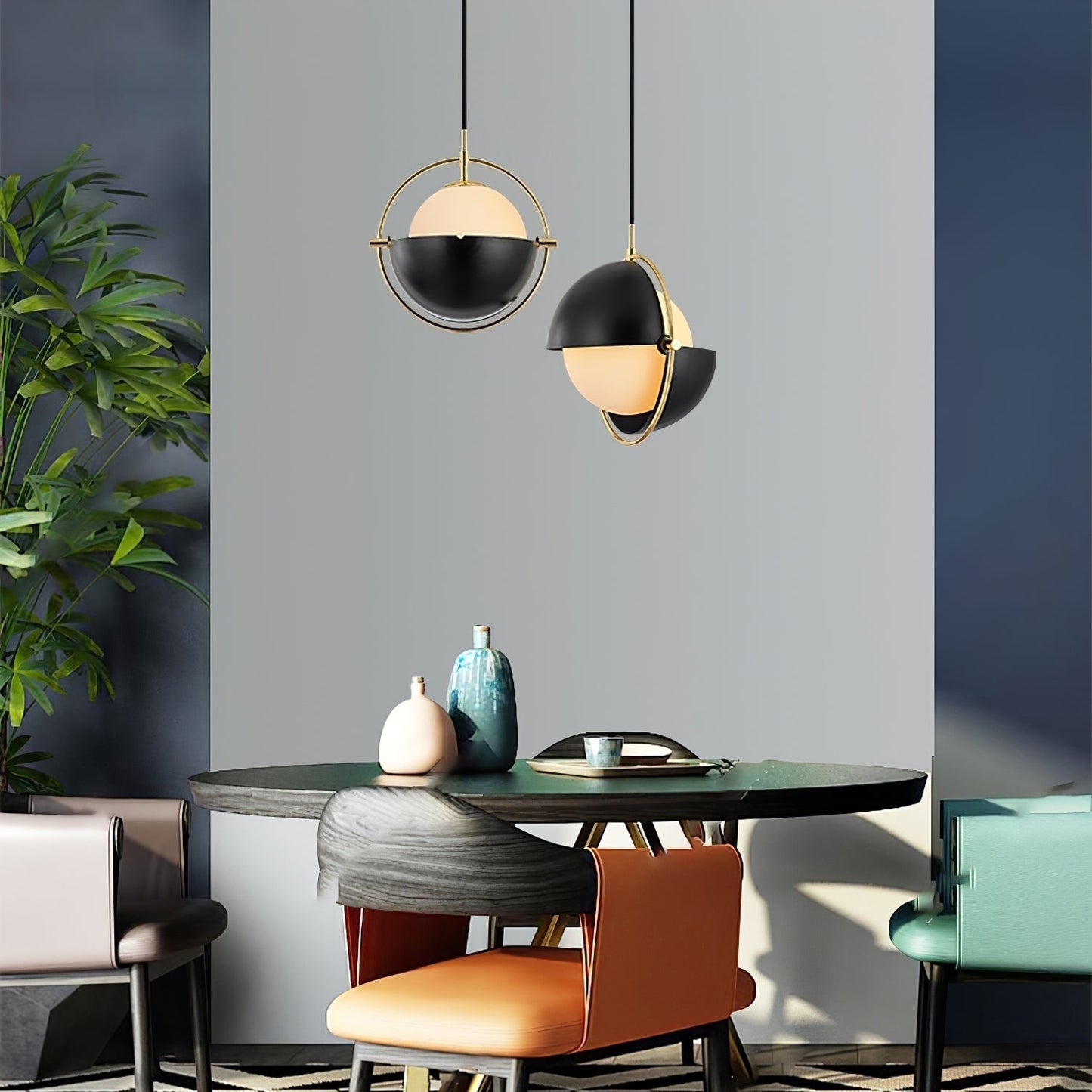 Aria - Adjustable Pendant Light with Playful Lampshade and Customizable Brightness