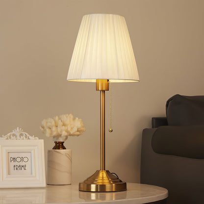 Ember – Metal and Fabric Table Lamp with Yellow Pleated Shade