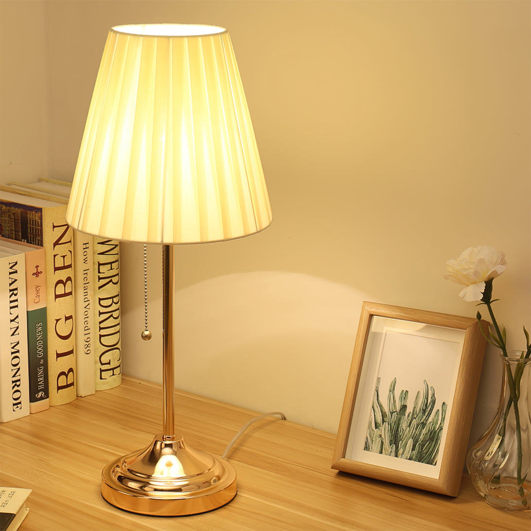 Ember – Metal and Fabric Table Lamp with Yellow Pleated Shade