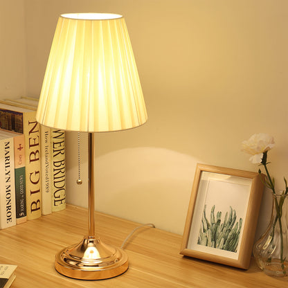 Ember – Metal and Fabric Table Lamp with Yellow Pleated Shade