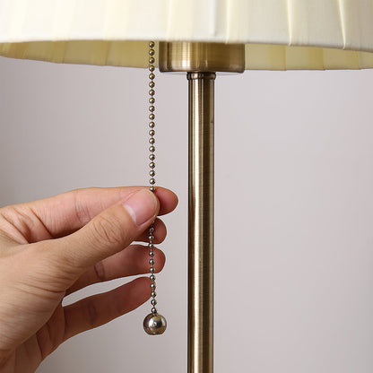 Ember – Metal and Fabric Table Lamp with Yellow Pleated Shade