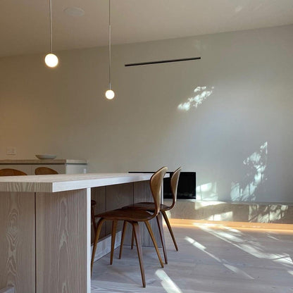 Opalux - Spherical Glass Pendant Light with Brass Arm