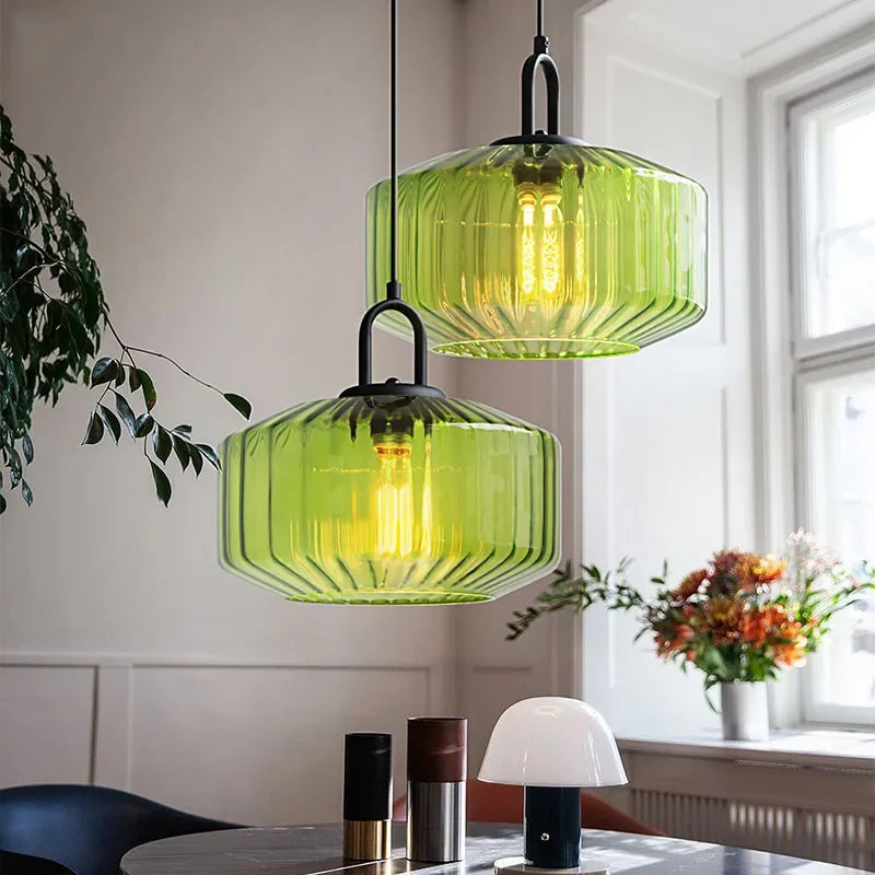 Belle – Retro Glass Loft Pendant Light with LED