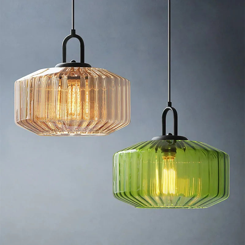 Belle – Retro Glass Loft Pendant Light with LED
