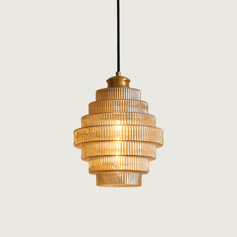 Vero – Brass & Glass Bottle-Shaped Pendant Lamp with Vintage Charm