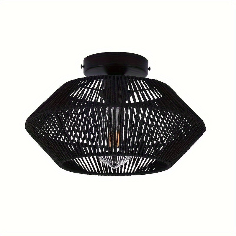 Avyra – Boho Ceiling Lamp with Handwoven Basket Shade