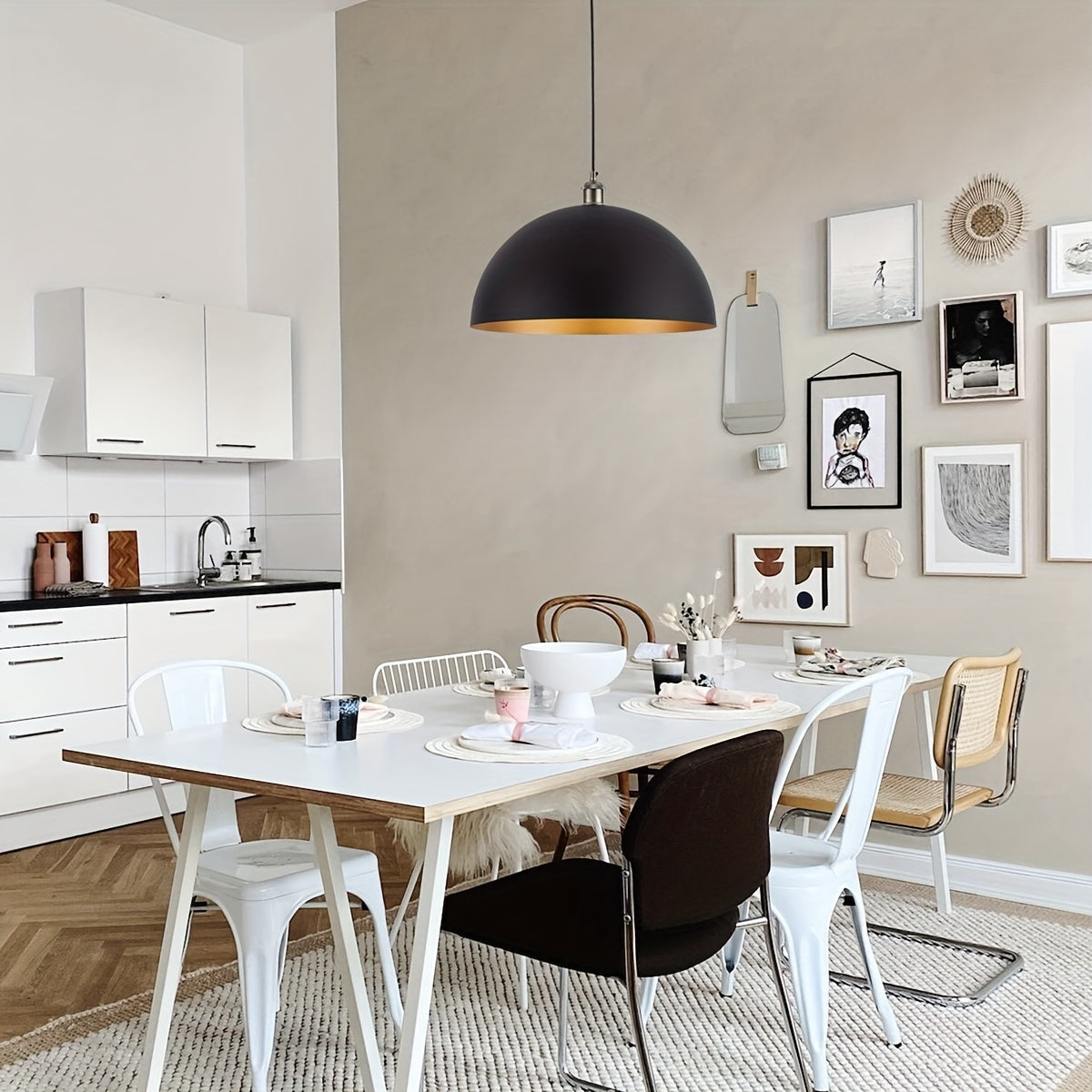 Corvian – Vintage Industrial Pendant Light in Black and Gold